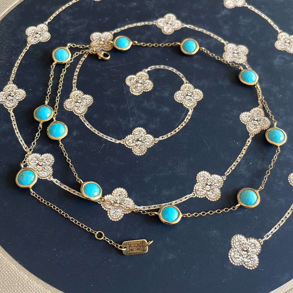 ❌SOLD❌ Turquoise Station Necklace - Picture 1 of 6